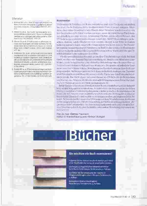 Vorschauseite 3: Nicht-manuelle Techniken (der Raumidesinfektion: Aktuelle Übersichtsarbeit zu Peroxitd untd UV-Licht