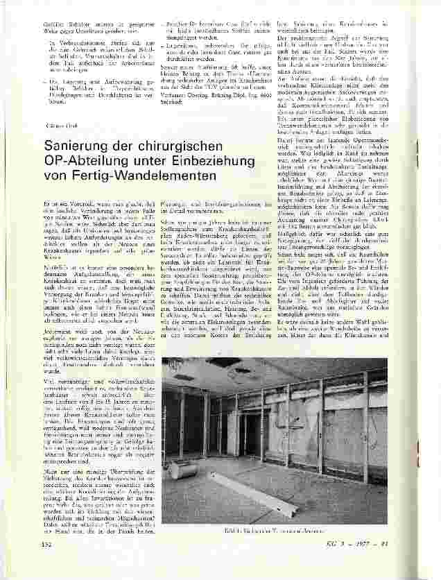 Vorschauseite 1: Sanierung der chirurgischen OP-Abteilung unter Einbeziehung von Fertig-Wandelementen