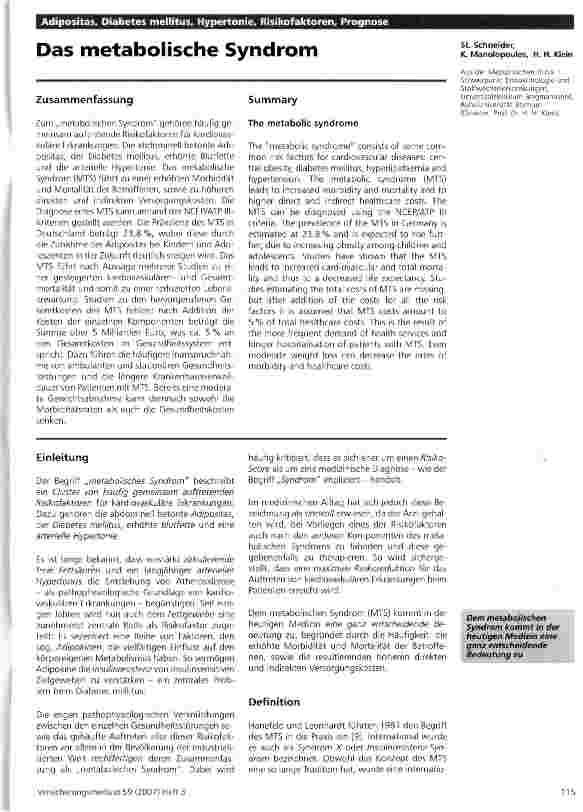 Vorschauseite 1: Das metabolische Syndrom