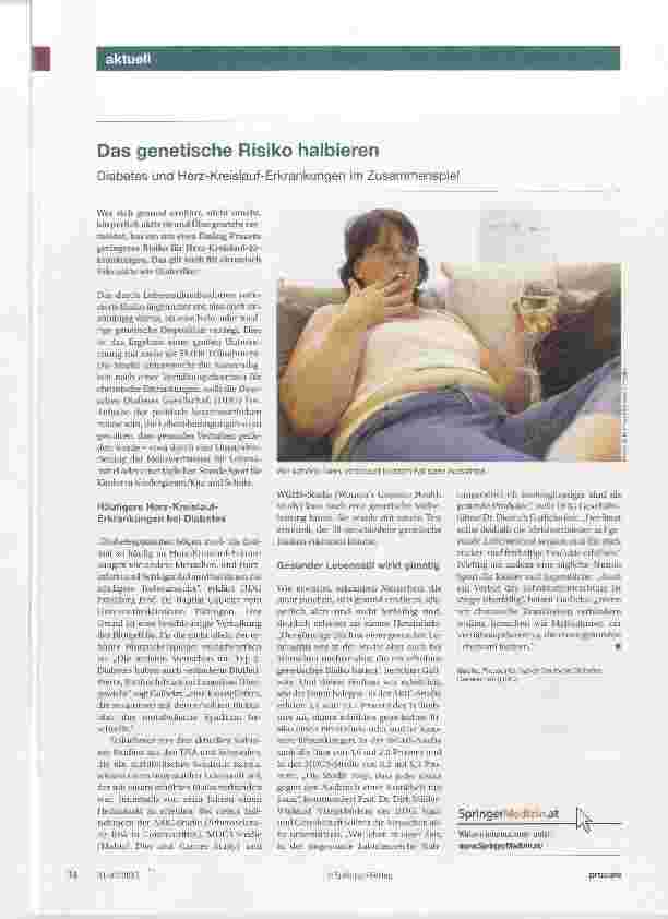 Vorschauseite 1: Das genetische Risiko halbieren