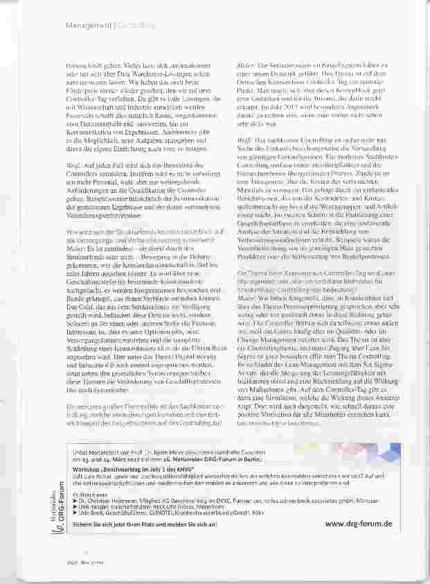 Vorschauseite 3: Krankenhaus-Controller-Tag Der erste Schritt ist getan