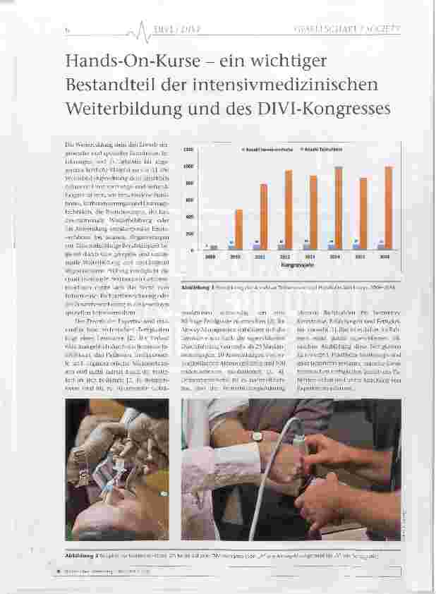 Vorschauseite 1: Hands-On-Kurse ein wichtiger Bestandteil der intensivmedizinischen Weiterbildung und des DlVl-Kongresses