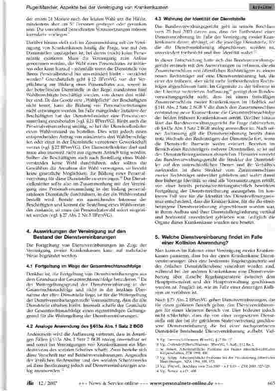 Vorschauseite 3: Arbeitsund personalvertretungsrechtliche Aspekte bei der Vereinigung von Krankenkassen