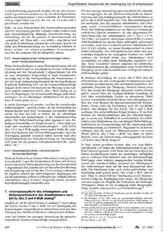 Vorschauseite 6: Arbeitsund personalvertretungsrechtliche Aspekte bei der Vereinigung von Krankenkassen