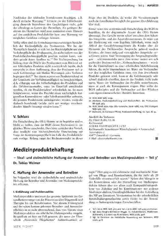 Vorschauseite 3: Brennende Pflegebetten - Besteht eine Pflicht zum Rückruf?
