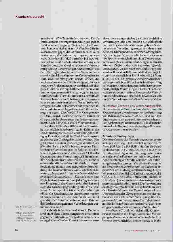 Vorschauseite 2: Verordnungsrecht im Entlassmanagement: Normative Grenzen