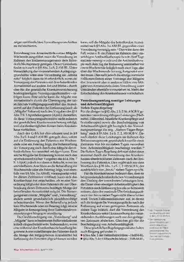 Vorschauseite 5: Verordnungsrecht im Entlassmanagement: Normative Grenzen