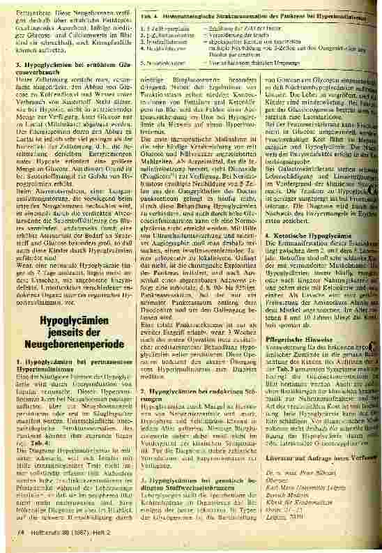 Vorschauseite 2: Hypoglycämien im Kindesalter