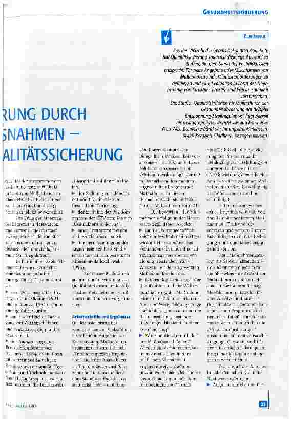 Vorschauseite 2: Gesundheitsförderung durch Entspannungsmaßnahmen - Eine Studie zur Qualitätssicherung