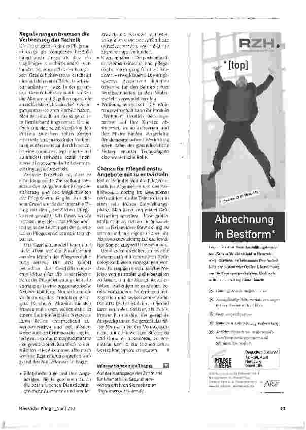 Vorschauseite 4: Mittels intelligenterTechnik Pflegedienstkunden Sicherheit und Qualität bieten - Signale vom Kunden