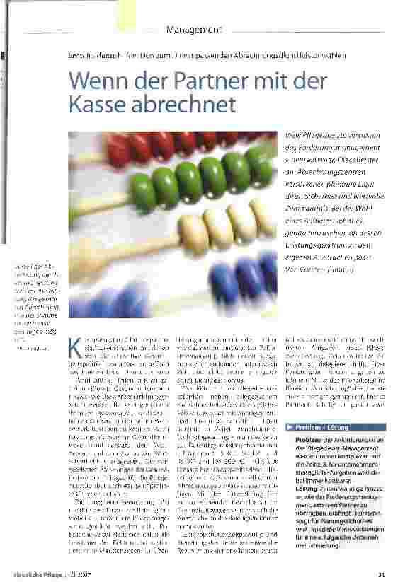 Vorschauseite 1: Wenn der Partner mit der Kasse abrechnet