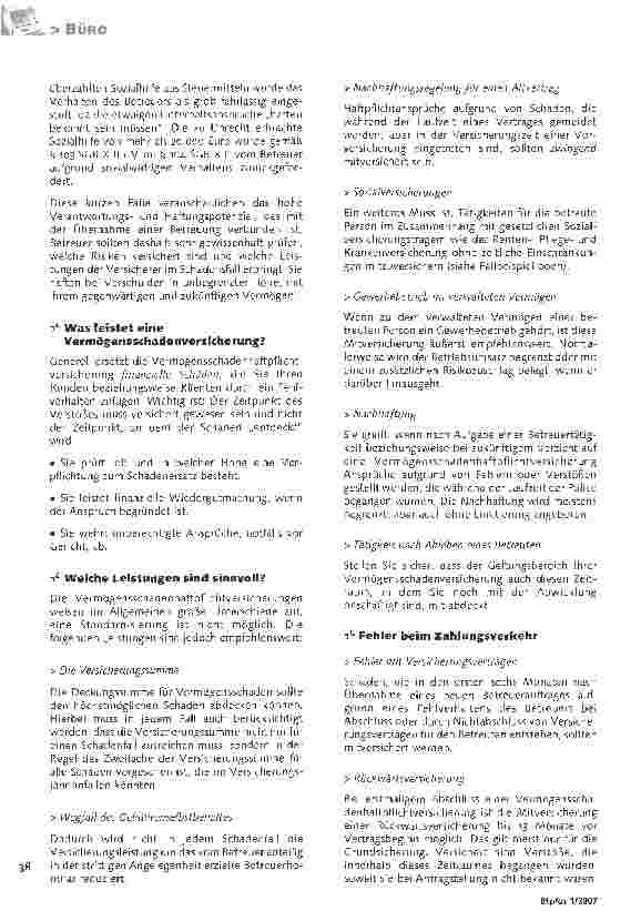 Vorschauseite 2: Absicherung von Vermögensschäden bei Berufsbetreuern