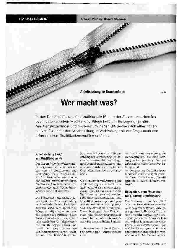 Vorschauseite 1: Wer macht was?