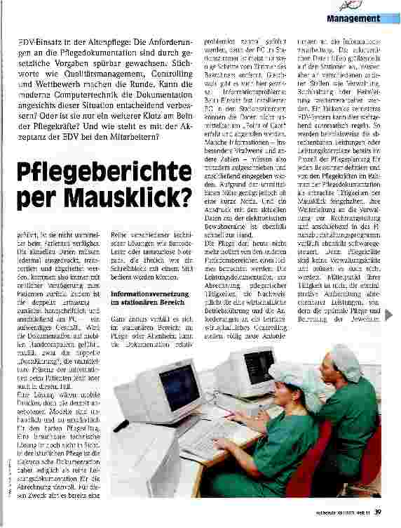 Vorschauseite 2: Pflegeberichte per Mausklick?