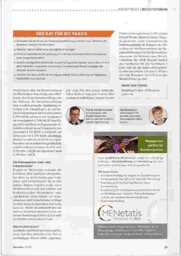 Vorschauseite 2: Kostenloses patientenindividuelles Verblistern ist strafbar