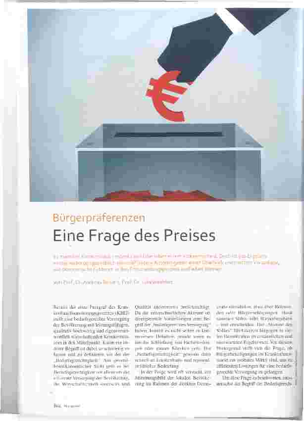 Vorschauseite 1: Bürgerpräferenzen Eine Frage des Preises