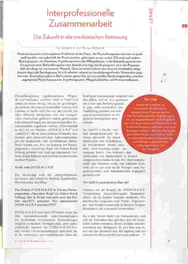 Vorschauseite 1: Interprofessionelle Zusammenarbeit