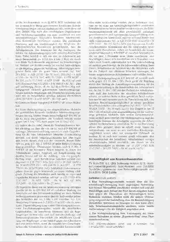 Vorschauseite 1: Nebentätigkeit von Krankenhausärzten
