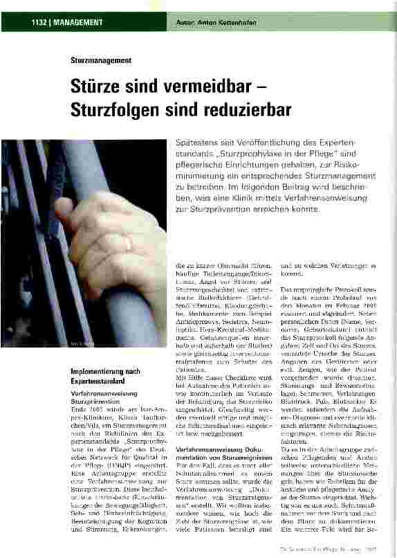 Vorschauseite 1: Stürze sind vermeidbar -Sturzfolgen sind reduzierbar