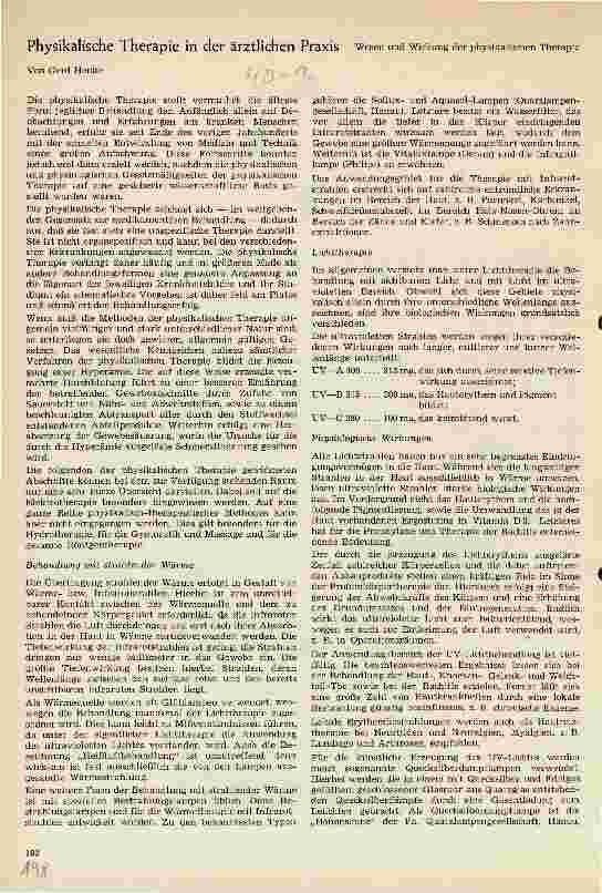 Vorschauseite 1: Physikalische Therapie in der ärztlichen Praxis