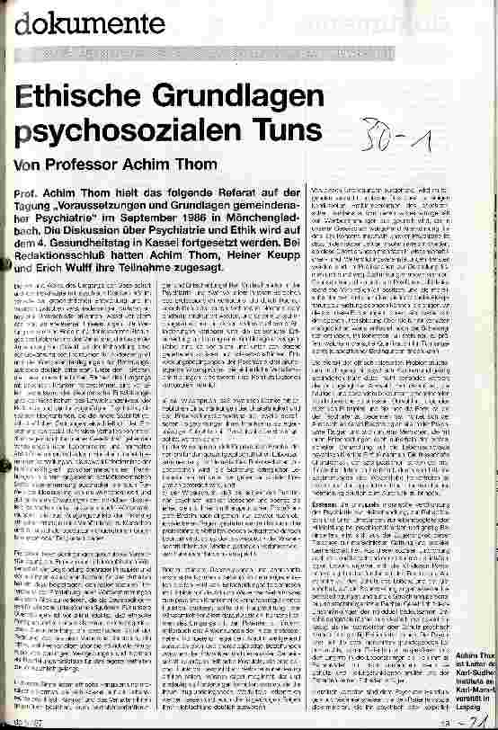 Vorschauseite 1: Ethische Grundlagen psychosozialen Tuns