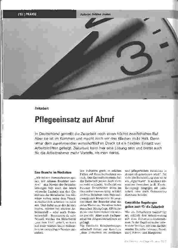 Vorschauseite 1: Pflegeeinsatz auf Abruf