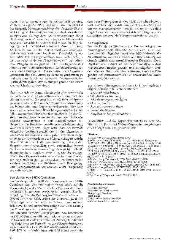 Vorschauseite 3: Schutzpflicht der körperlichen Unversehrtheit des Pflegeheims gegenüber seinen Bewohnern