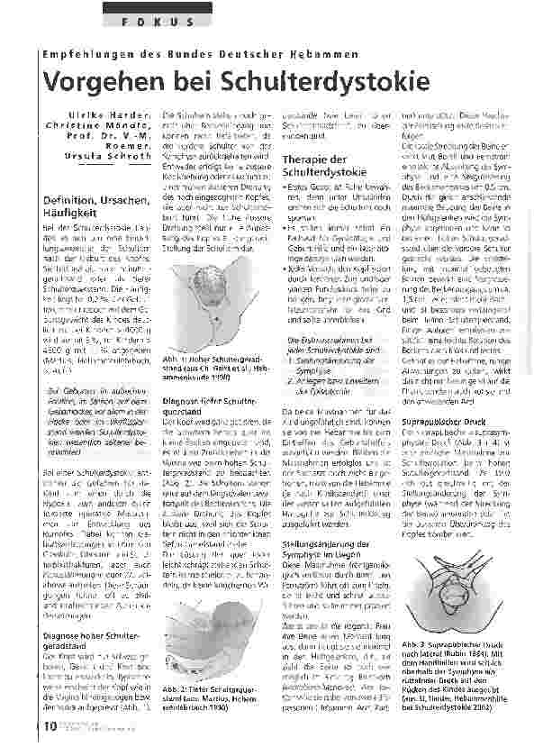 Vorschauseite 1: Vorgehen bei Schulterdystokie