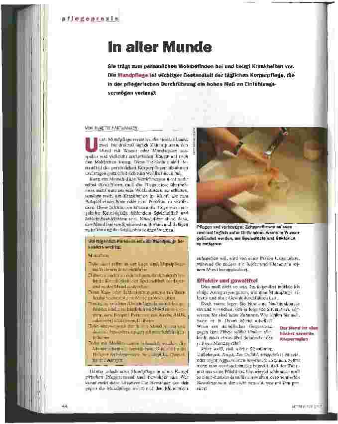 Vorschauseite 1: In aller Munde Pflegepraxis