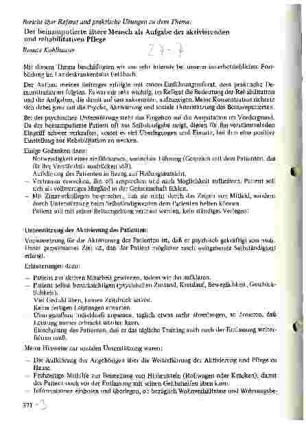 Vorschauseite 1: Der beinamputierte ältere Mensch als Aufgabe der aktivierenden und rehabilitativen Pflege
