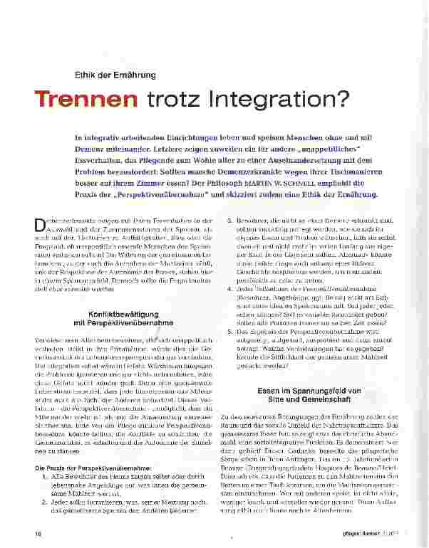 Vorschauseite 1: Trennen trotz Integration?