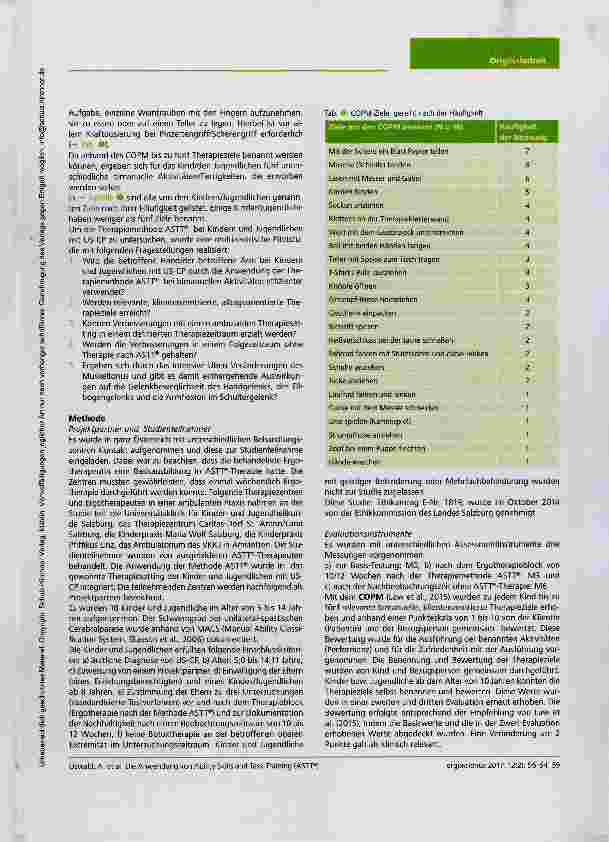 Vorschauseite 4: Die Anwendung von Ability Skill and Task Training (ASTT®) bei Kindern mit unilateral-spastischer Cerebralparese zur Förderung des Erwerbs alltagsorientierter bimanueller Aktivität…