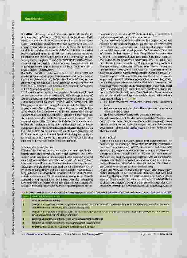 Vorschauseite 5: Die Anwendung von Ability Skill and Task Training (ASTT®) bei Kindern mit unilateral-spastischer Cerebralparese zur Förderung des Erwerbs alltagsorientierter bimanueller Aktivität…
