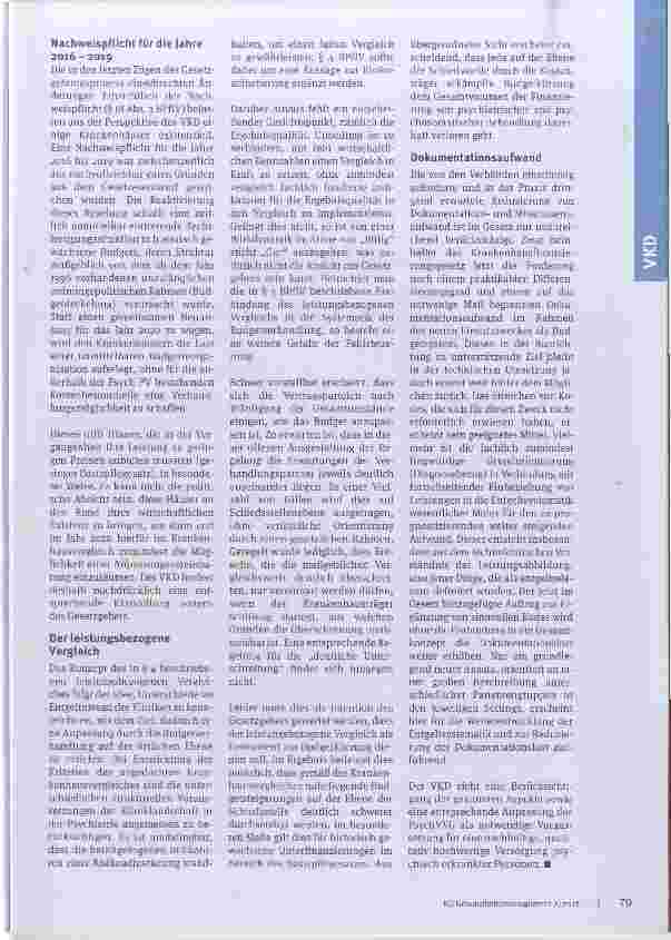 Vorschauseite 2: Stellungnahme des VKD zum PsychWG Anlässlich der Verabschiedung im Bundestag am 10. November 2016