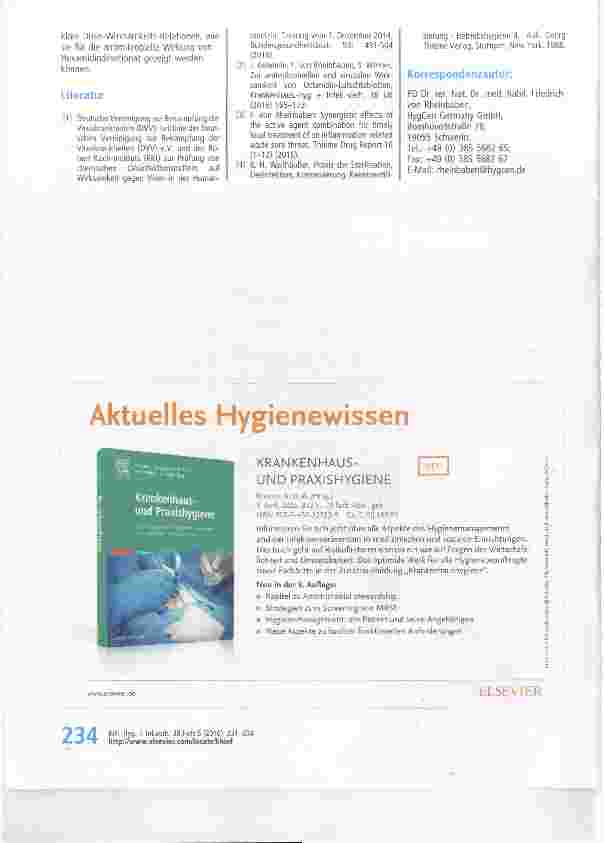 Vorschauseite 4: Zur antimikrobiellen und viruziden Wirkung eines Halsund Rachensprays auf der Basis von Hexamidin