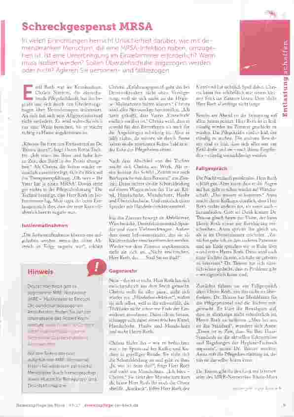 Vorschauseite 1: Schreckgespenst MRSA