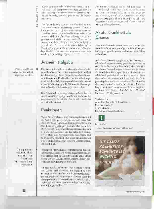 Vorschauseite 4: Homöopathie bei HNO-Erkrankungen Häufige Ursachen von Rückfällen und Fehlschlägen