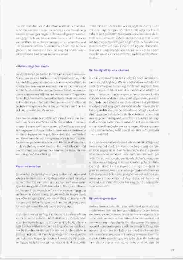 Vorschauseite 3: «Mein Herz ist leicht wie eine Wolke» Palliative Care für Menschen mit geistiger oder Mehrfachbehinderung