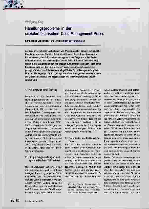 Vorschauseite 1: Handlungsprobleme in der sozialarbeiterischen Case-Management-Praxis