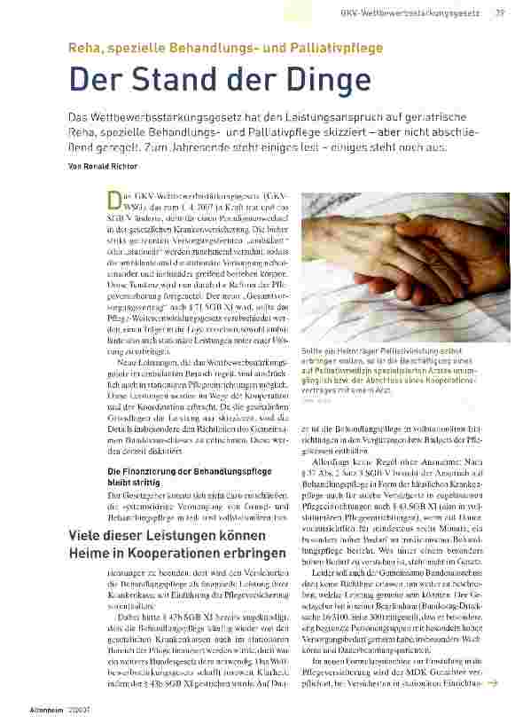 Vorschauseite 1: Der Stand der Dinge
