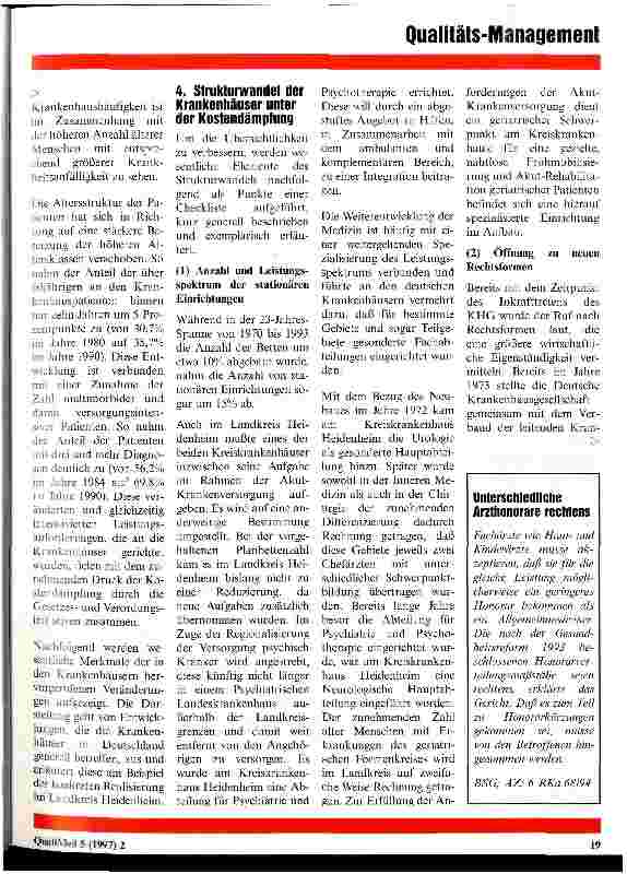 Vorschauseite 3: Entwicklung der Krankenhäuser unter dem Primat der Kostendämpfung im Gesundheitswesen
