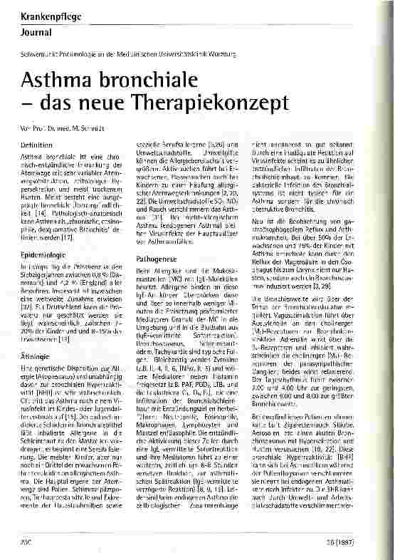 Vorschauseite 1: Asthma bronchiale - das neue Therapiekonzept