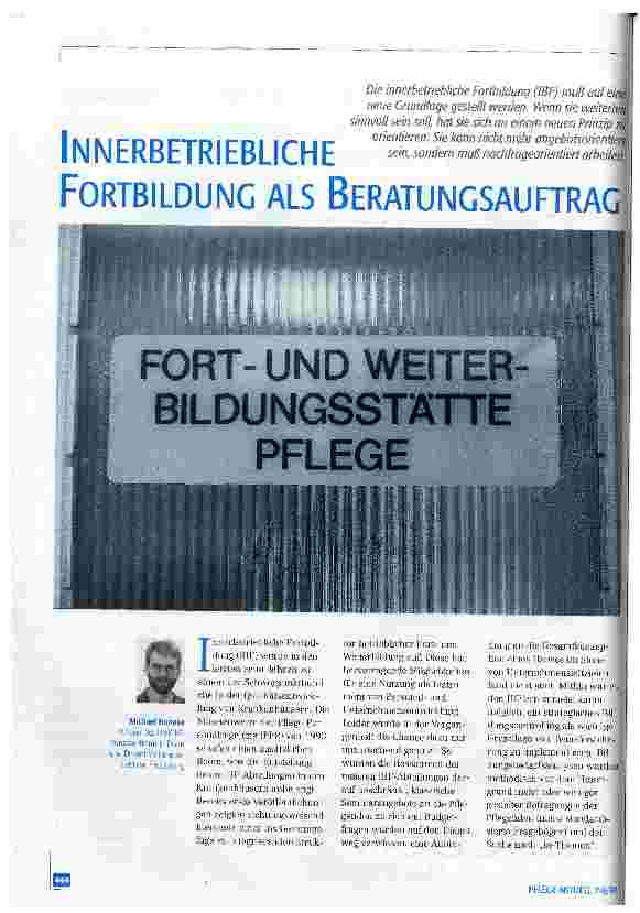 Vorschauseite 1: Innerbetriebliche Fortbildung als Beratungsauftrag