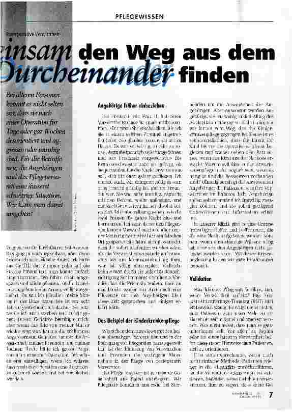 Vorschauseite 2: Einsam den Weg aus dem Durcheinander finden Postoperative Verwirrtheit