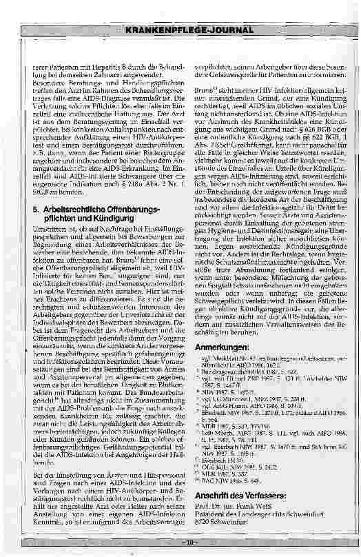 Vorschauseite 6: AIDS Juristische Probleme für Ärzte und medizinisches Assistenzpersonal