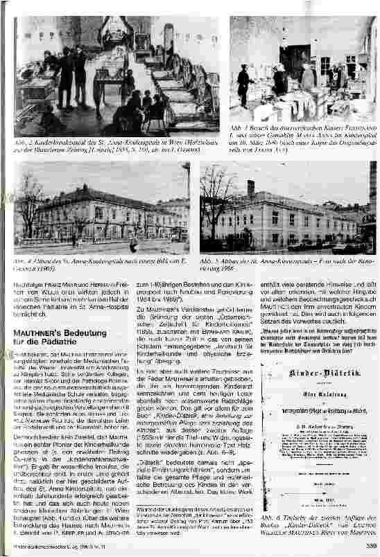 Vorschauseite 2: 150 Jahre St. Anna-Kinderspital in Wien Ein Blick zurück in seine Gründerzeit
