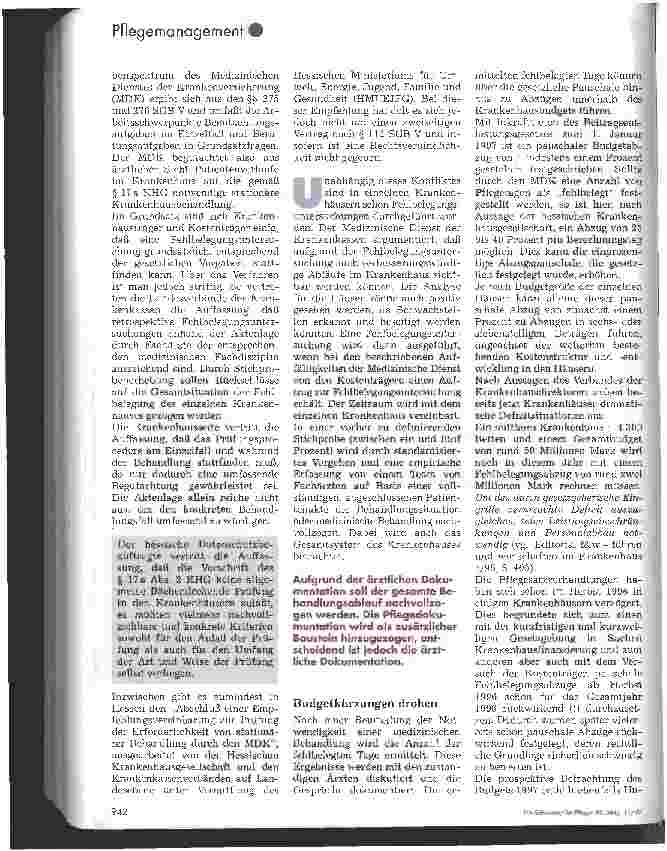 Vorschauseite 2: Budgetkürzung wegen Fehlbelegung?