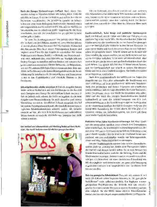 Vorschauseite 2: Erfahrungsbericht aus Georgien Entwicklungshilfe in Sachen Therapie