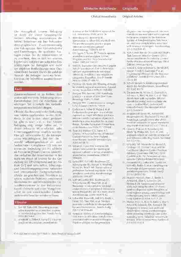 Vorschauseite 6: Hygienecompüance in der Anästhesiologie