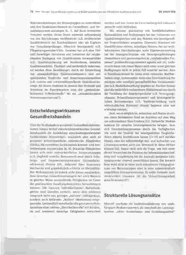 Vorschauseite 2: Gesundheitskompetenz und Wahlentscheidungen bei öffentlichen QualitätsvergleichenHealth literacy and choice situations based on public reporting of quality data